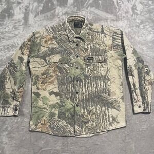 Rattlers Brand Shirt Mens Large? Green Camo Heavy Flannel RealTree Vintage USA